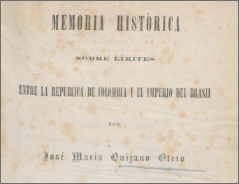 Memoria sobre límites entre Colombia y Brasil, 1869
